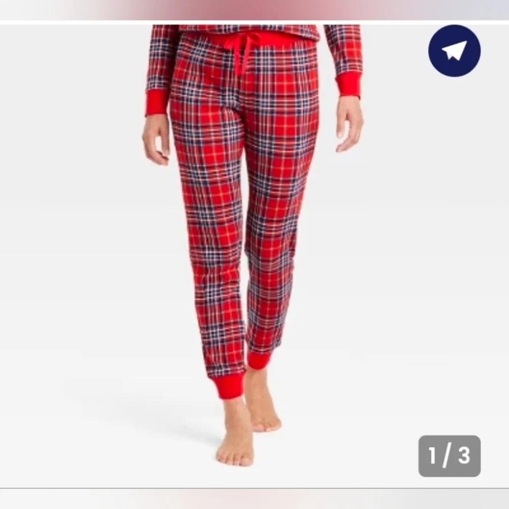 Wondershop Women's Plaid Cotton Ribbed Holiday Matching Family Pajama Pants